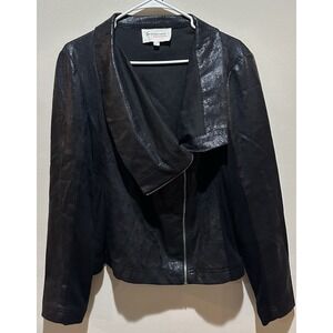 Two by Vince Camuto Ponte‎ Aysemmtrical Zip Moto Jacket Size XL - Black